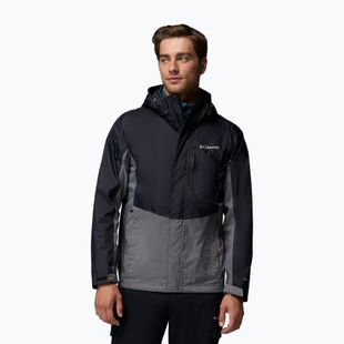 Herren-Regenjacke Columbia Pouring Adventure III black/city grey