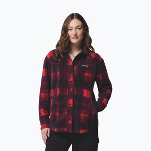 Hemd Damen Columbia Benton Springs mountain red omblur tonal