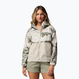 Damen-Windjacke Columbia Spire Valley Printed Windbreaker safari fieldaze print/dark stone