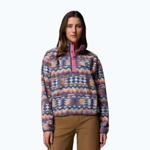 Damen-Fleecejacke Columbia Helvetia II Printed Cropped Half Snap sea salt/retrotee