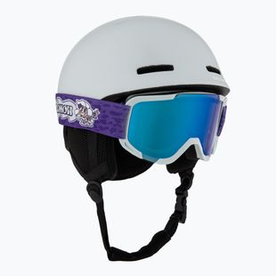 Kinder-Skihelm Salomon Player Combo + Skibrille XV Jr ice flow/ice flow mid blue