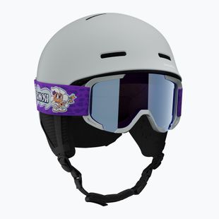 Kinder-Skihelm Salomon Player Combo + Skibrille XV Jr ice flow/ice flow mid blue
