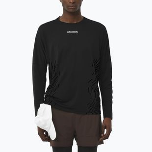 Langarm-Laufshirt für Herren Salomon Sense Aero GFX deep black