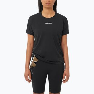 Damen-Laufshirt Salomon Sense Aero SS Tee GFX deep black