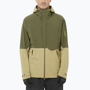 Herren Softshell-Jacke Salomon Outherpath Pro 2.5 l grau grün/weinblatt