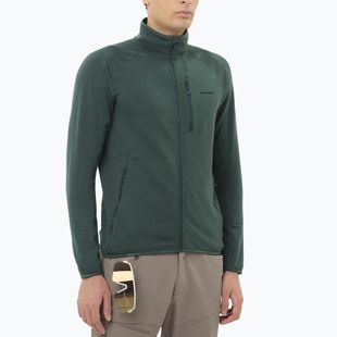 Herren-Trekkingpullover Salomon Essential Lightwarm Full Zip Green Gables