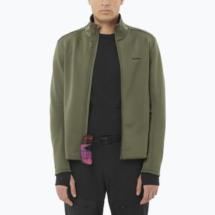 Herren Salomon Outline Warm Fleece Full Zip Traubenblatt Sweatshirt