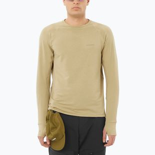 Herren Salomon Essential Lightwarm CN Sweatshirt grau grün