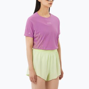 Damen-Laufshirt Salomon Sense Aero SS Tee GFX iris orchid/acid lime