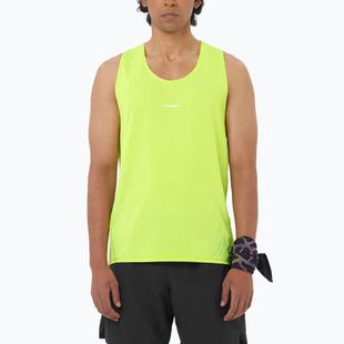 Herren-Laufshirt Salomon Sense Aero Singlet GFX acid lime