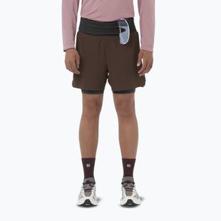 Herren Laufshorts Salomon Sense Aero 2IN1 5 "coffee bean"