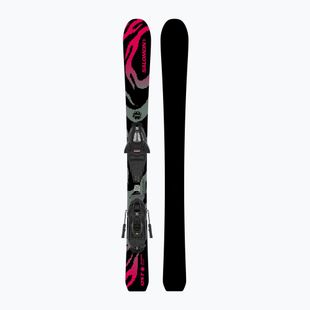 Kinder-Alpinski mit Bindung Salomon QST Jr Black XS + C5 GW black/neon punch