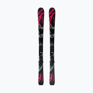 Kinder-Alpinski mit Bindung Salomon QST Jr Black M + C5 GW black/neon punch