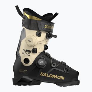 Damen-Skischuhe Salomon S/PRO Supra Dual Boa 105 W black/ birch/gold met