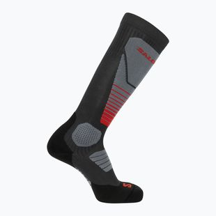 Skisocken Salomon S/Pro Anthracite/Medium Grey/Fiery Red
