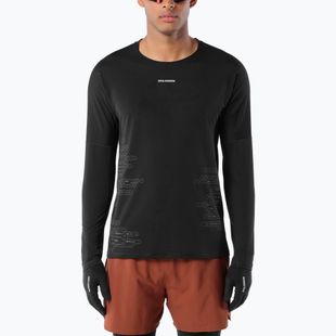 Lauf-Langarmshirt für Herren Salomon Sense Aero GFX Tee LS deep black/black beauty