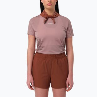 Damen-Laufshirt Salomon Sense Aero GFX Tee SS antler/chocolate fondant