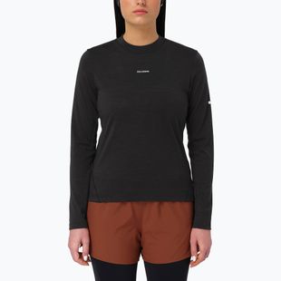 Damen-Laufshirt mit langen Ärmeln Salomon Sense Merino Tee LS deep black