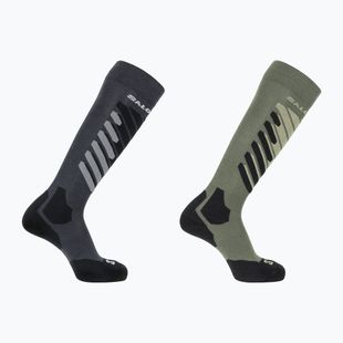Skisocken Salomon S/Access 2-Pack anthracite/deep lichen green