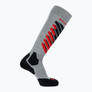 Skisocken Salomon S/Access light grey/black/fiery red