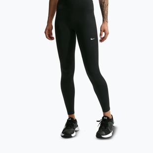Damen-Leggings Nike One Seamless Front High-Waisted black/white