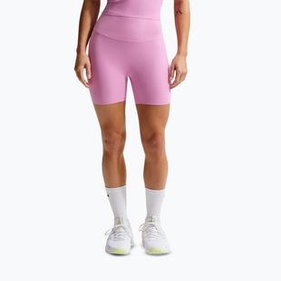 Damen-Shorts Nike Zenvy High Waisted Biker 5" light magenta/white