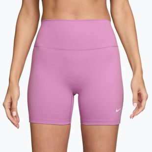 Damen-Shorts Nike One High-Waisted Biker 5" light magenta/white