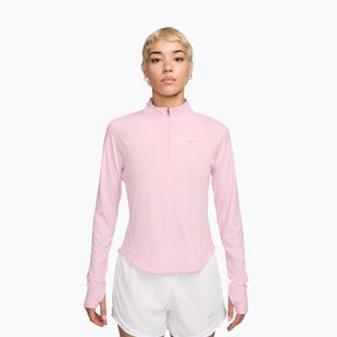 Damen-Lauf-Langarmshirt Nike Tempo Swoosh Run Dri-Fit 1/4-Zip pink foam/white