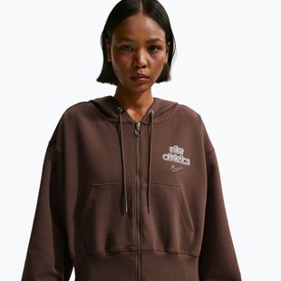 Damen-Hoodie Nike Phoenix Full-Zip Hoodie light chocolate
