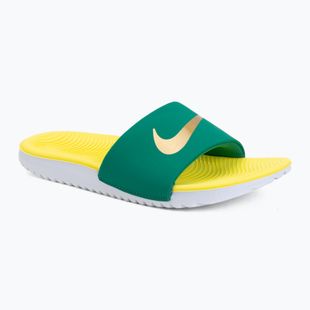 Badelatschen Nike Coffee malachite/sonic yellow/metallic gold