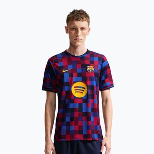 Herren-Fußballtrikot Nike FC Barcelona Dri-Fit Pre-Match noble red/mineral yellow