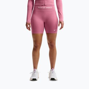Damen Trainingsshorts Nike Pro Seamless High Waisted Biker 5" peony/white
