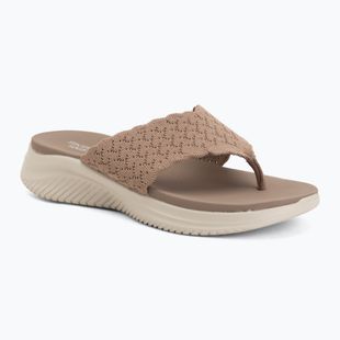Damen-Pantoletten SKECHERS Ultra Flex 3.0 Rhythm Waves brown