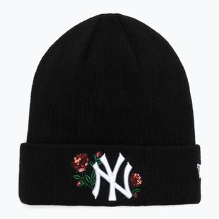 Damen Wintermütze New Era Sequin Rose Beanie New York Yankees schwarz