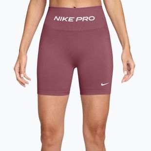 Damen Trainingsshorts Nike Pro Seamless pink smoke/white