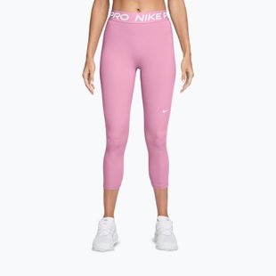 Damenleggings Nike Pro pink rise/white