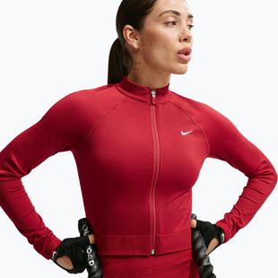Damen-Trainingssweatshirt Nike Pro Seamless tough red/white