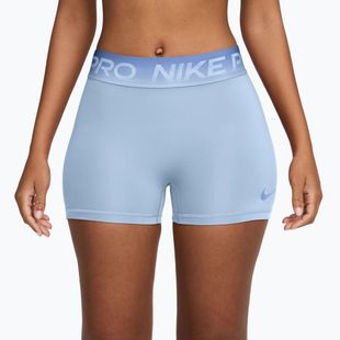 Damen Trainingsshorts Nike Pro hydrogen blue/aluminum