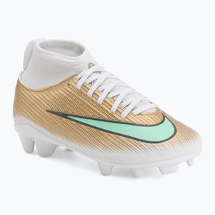 Kinder-Fußballschuhe Nike Jr. Mercurial Superfly 11 Club "Kylian Mbappé" metallic gold/green glow