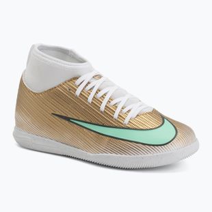 Kinder-Fußballschuhe Nike Jr. Mercurial Superfly 11 Club "Kylian Mbappé" metallic gold/green glow