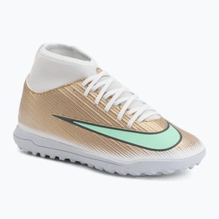 Kinder-Fußballschuhe Nike Jr. Mercurial Superfly 11 Club "Kylian Mbappé" metallic gold/green glow
