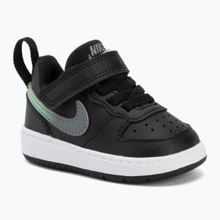 Kinderschuhe Nike Court Borough Low black/smoke grey/white/illusion green