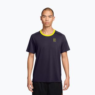 Herren Tennis-Shirt  Nike Court Advantage purple dynasty/lemon venom/lemon venom