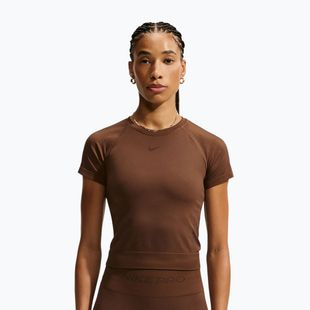Damen-Trainingsshirt Nike Pro Seamless Dri-Fit SS cacao wow