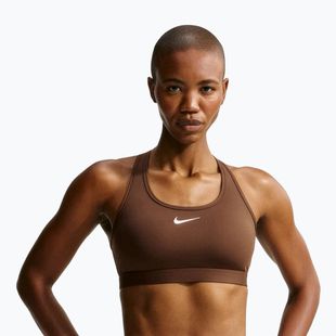 Damen-Sport-BH Nike Swoosh Medium Support cacao wow/white
