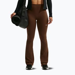 Damenleggings Nike One High Waisted Flared cacao wow/white