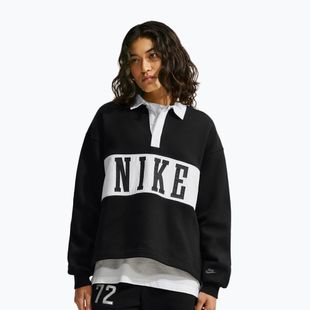 Damenpullover Nike Studio Fleece Medium Weight total black/sail/sail