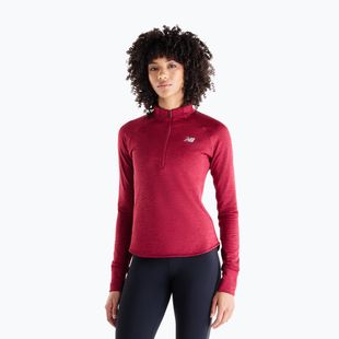 Damen-Laufshirt mit langen Ärmeln New Balance Athletics Heat Grid 1/2 Zip podium red