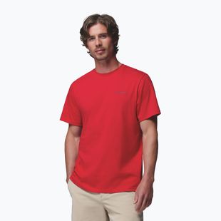 Herren T-Shirt Columbia CSC Basic Logo Back Tee mountain red/linework c badge