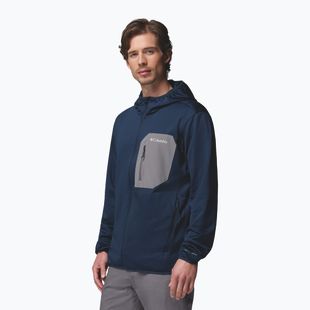 Herren Trekking-Sweatshirt Columbia Tall Heights Hdd Grid Fleece Full Zip collegiate navy/city grey